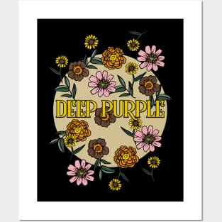 Deep Purple Name Personalized Flower Retro Floral 80s 90s Name Style Posters and Art